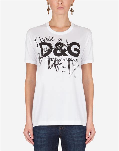 dolce gabbana women print t shirts sale|dolce gabbana t shirts men's.